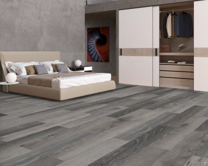 Burnt Grey SPC -6.5mm x 7” x 48” / 1.5mm IXPE pad attached - Image 2